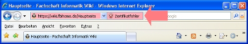 Fehlerhaftes SSL-Zertifikat beim Internet Explorer